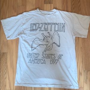 Led Zeppelin t shirt in cream and black